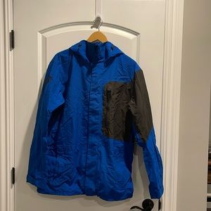 Burton AK Gore-Tex Blue Snow jacket outershell hooded size large